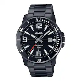Casio - Men’s Dial Stainless Steel Bracelet Watch - MTP-VD01B-1BVUDF - Black