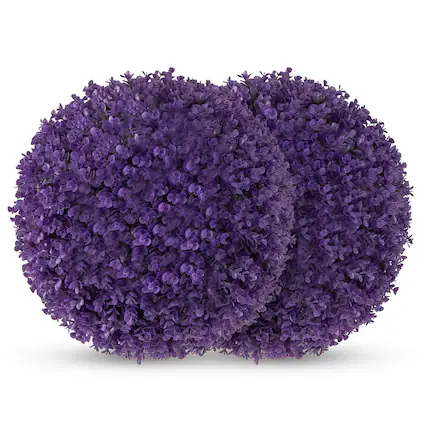 Front. Costway - Costway 2 PCS Artificial Plant Topiary Balls with7 Layers Leaves UV Protected for Garden - Purple.
