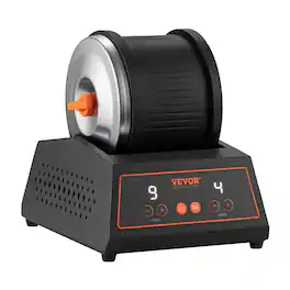 VEVOR - Rock Tumbler Kit, 4lbs Rock Polishing Kit, 4 Speed Settings 9-Day Polishing Timer Stone Polishing Kit, Belt-Free Rock - Orange + Black
