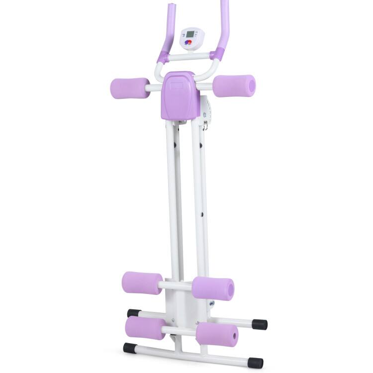 Left. SKONYON - Adjustable Foldable Abdominal Workout Machine - Purple.