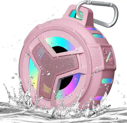 Front. FINEAK - Bluetooth Shower Speaker Waterproof Portable Wireless Small Speakers - Pink.