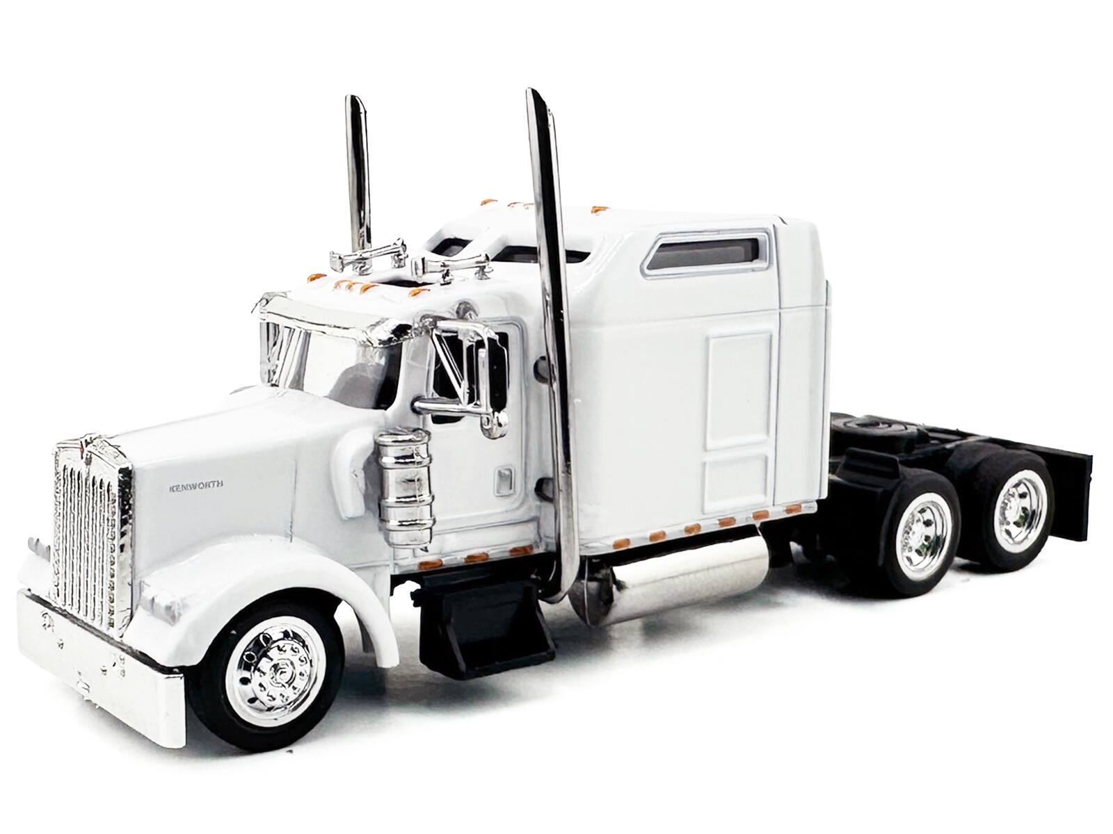 Alt View 1. HO Logistics Replicas - Kenworth W900L Truck Tractor with Sleeper Cab White 1/87 (HO) Scale Plastic Model Car by HO Logistics.