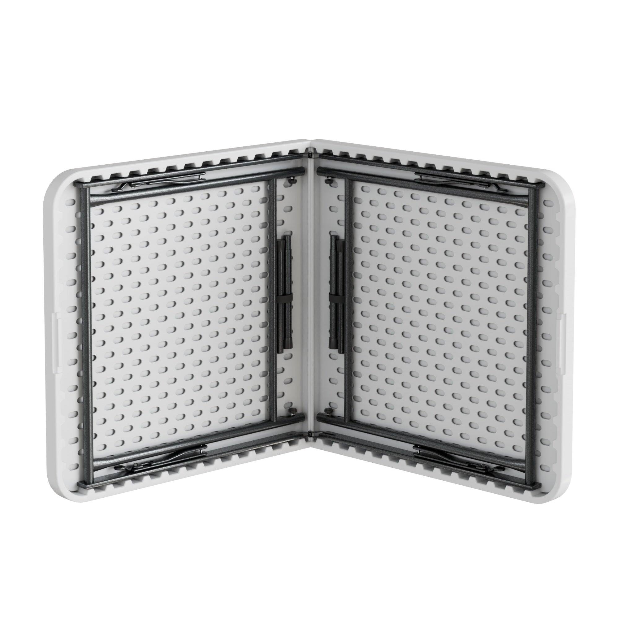 Left. Vecelo - Portable Folding Card Table– HDPE Space Saving Folding Table for Indoor Outdoor Events - White.