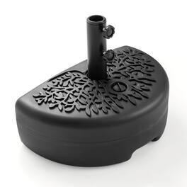 Costway - 55 LBS Half Round Patio Umbrella Base, Water&Sand Fillable Patio Umbrella Stand - Black