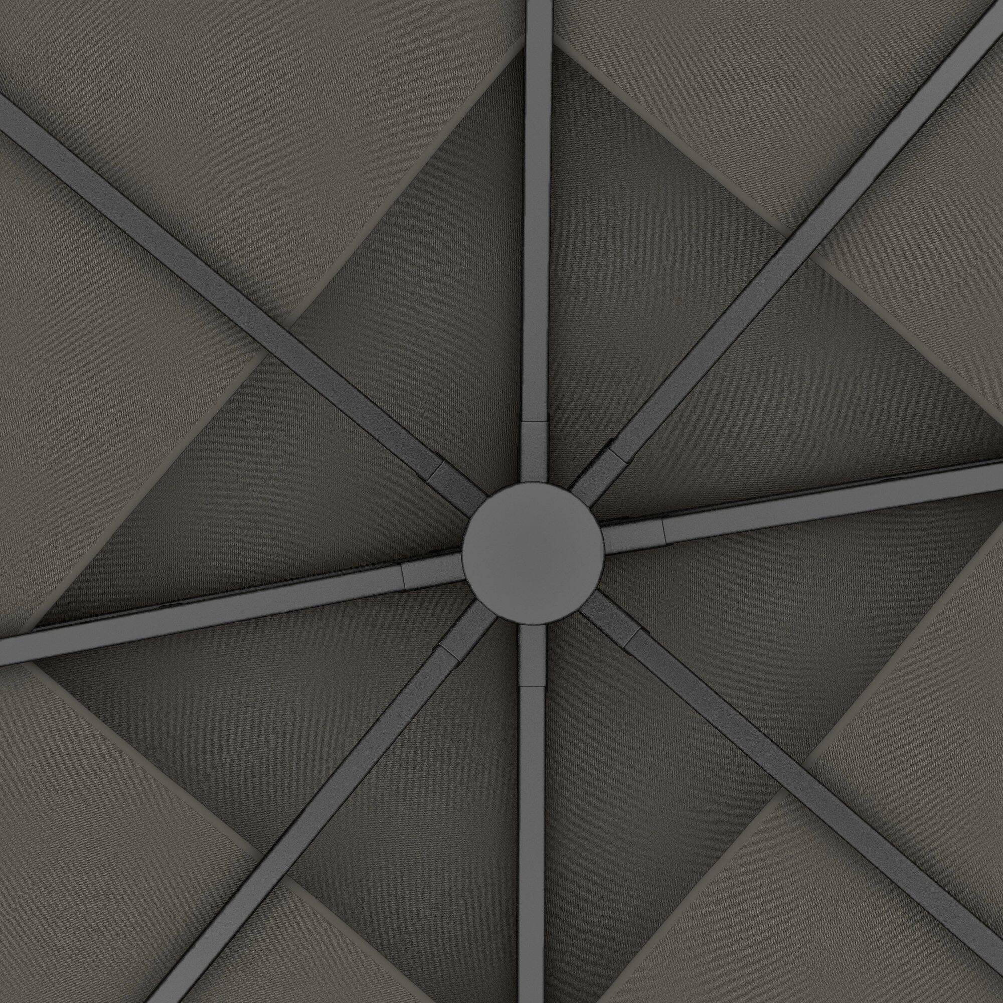 Alt View 4. Outsunny - 10' x 12' Patio Gazebo with Corner Frame Shelves, Double Roof Outdoor Gazebo Canopy Shelter with Netting for Patio - Gray.