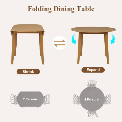 Folding Dining Table Shrink Expand 2 Persons 4 Persons