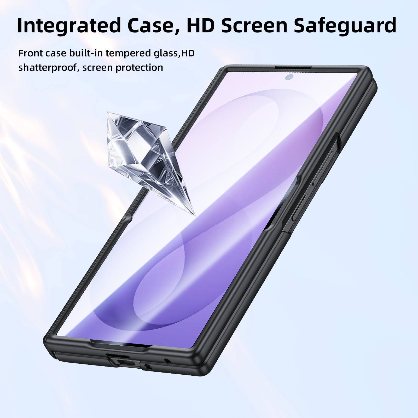Integrated Case, HD Screen Safeguard

Front case built-in tempered glass, HD shatterproof, screen protection