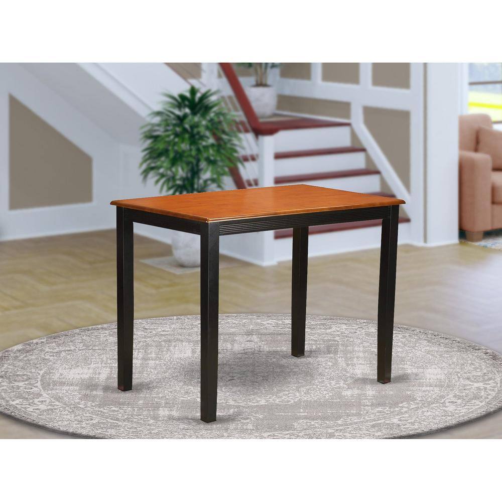 Angle. East West Furniture - YACH3-BLK-C 3 Pc Dining counter height set-pub Table and 2 Kitchen Dining Chairs. - Black & Cherry.