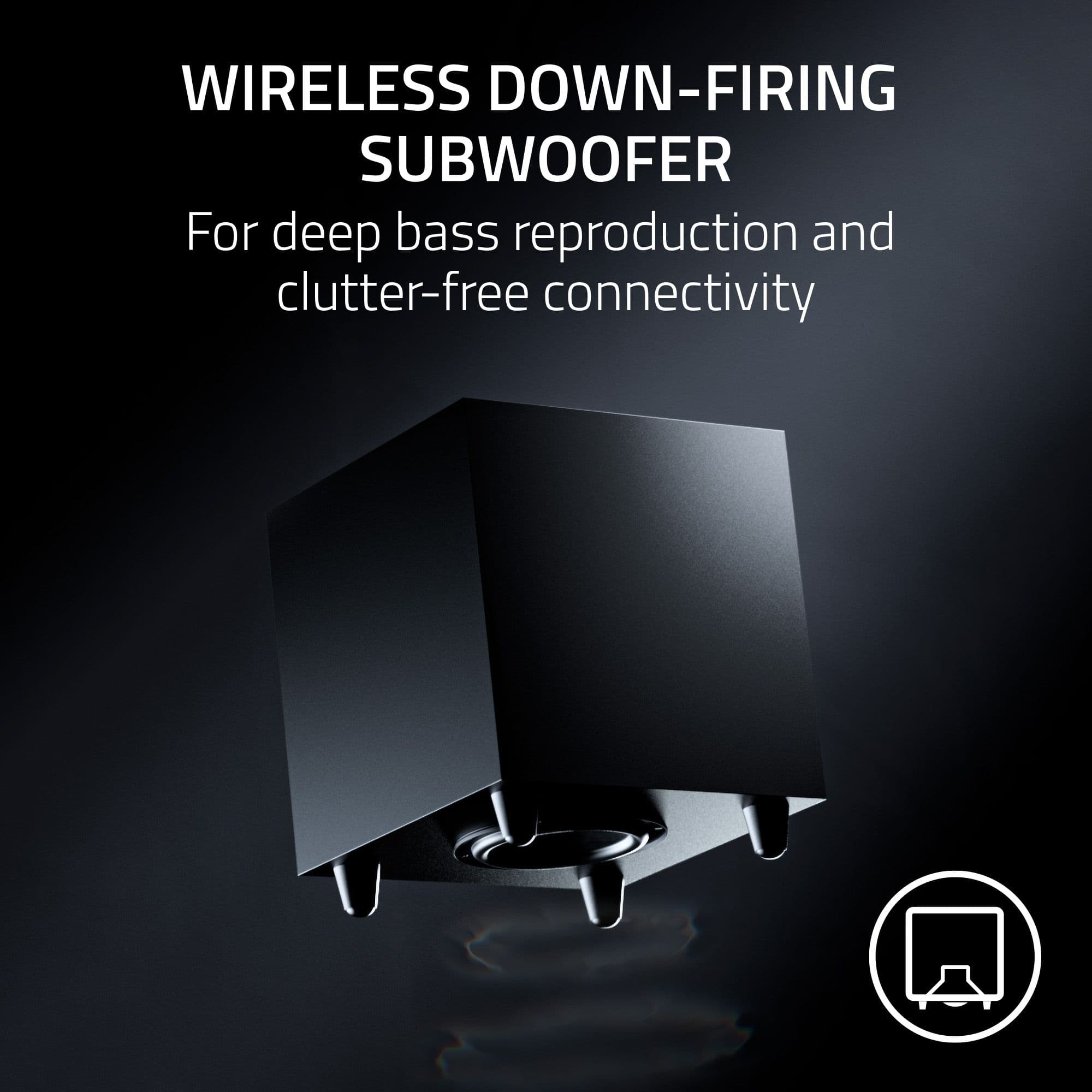Wireless Down-Firing Subwoofer: For deep bass reproduction and clutter-free connectivity.