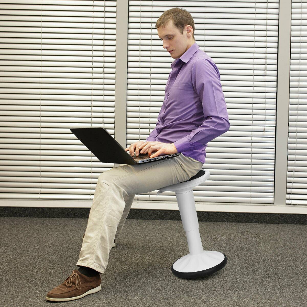 Alt View 3. Costway - Costway Wobble Chair Height Adjustable Active Learning Stool Sitting Home Office Silicone - White.