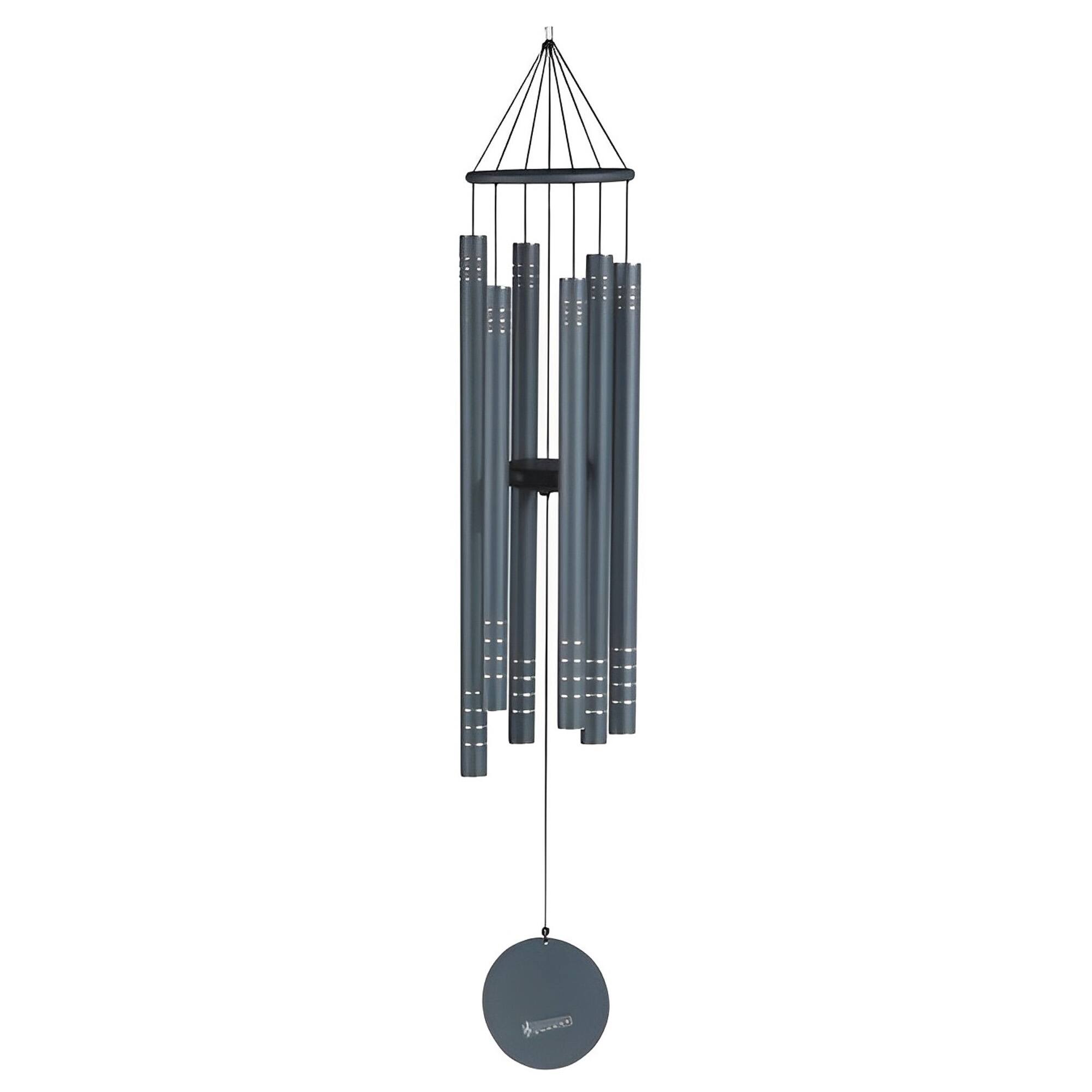 FC Design - 43" Long Metallic Grey Traditional Tuned Wind Chime Outdoor Patio or Garden Hanging Decoration - Multi-Color