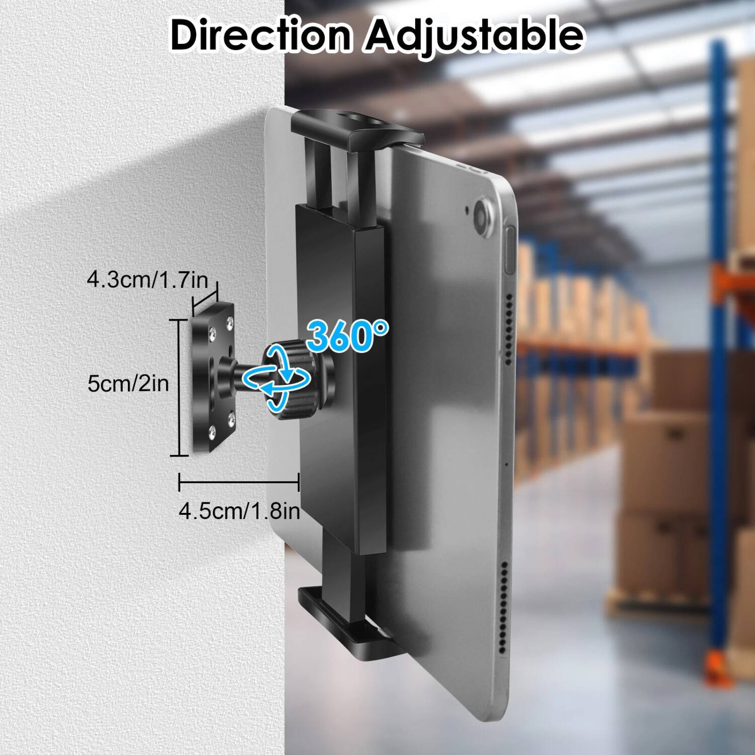 Direction Adjustable

4.3cm/1.7in  
5cm/2in  
4.5cm/1.8in  

360°