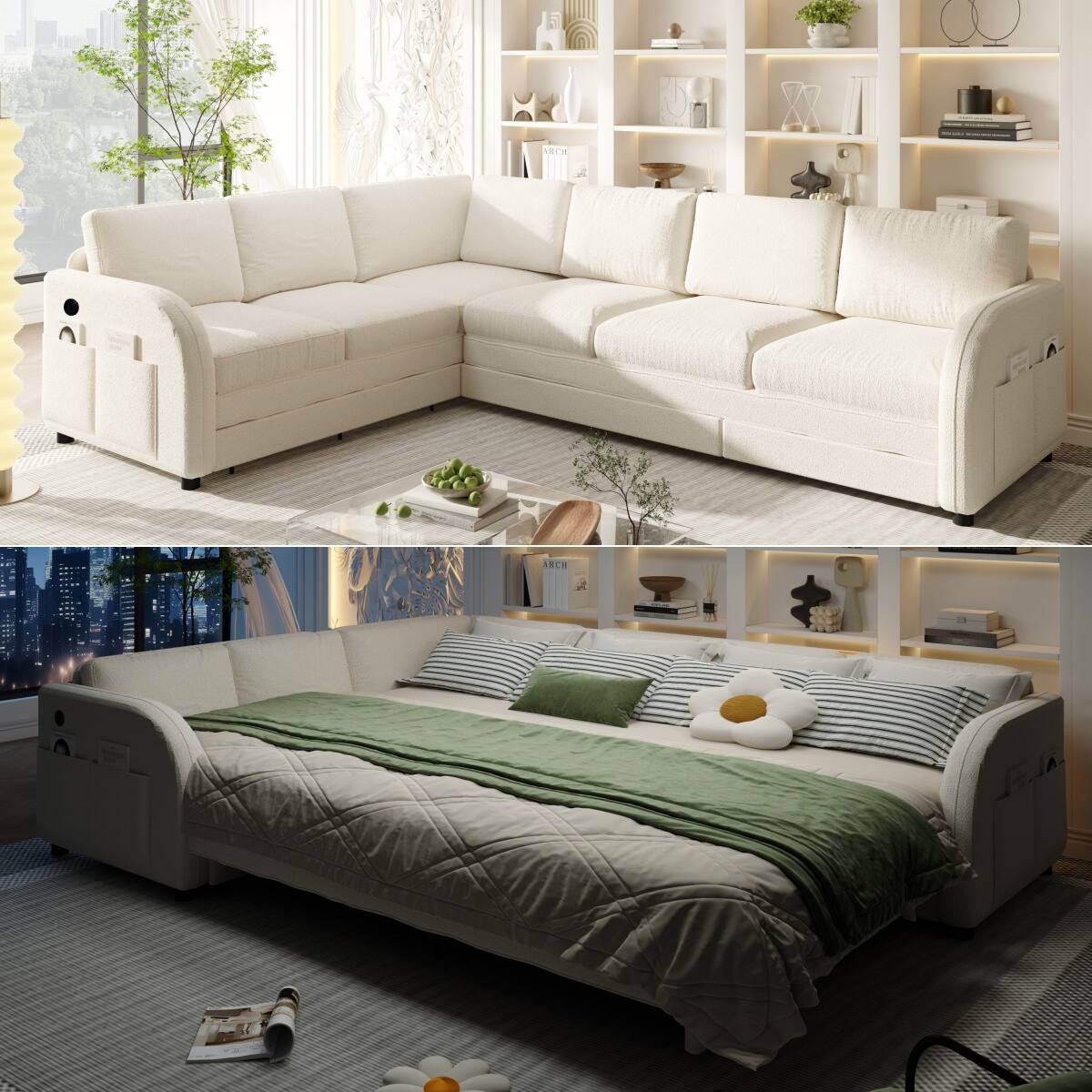 Beige White