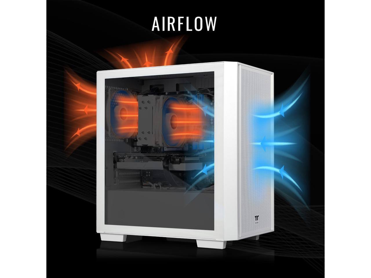 Alt View 2. Thermaltake - Thermaltake Gaming Desktop PC NE R76-H16 AMD Ryzen 7 5700 16GB DDR4 1TB SSD AMD Radeon RX 7600.
