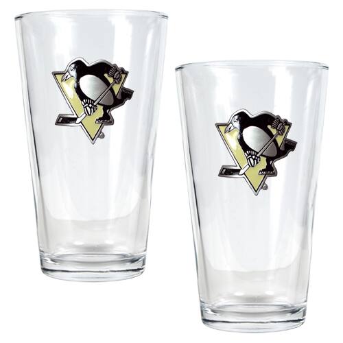 Front. Great American Products - Pittsburgh Penguins 16oz. Pint Glass Set - Multicolor.