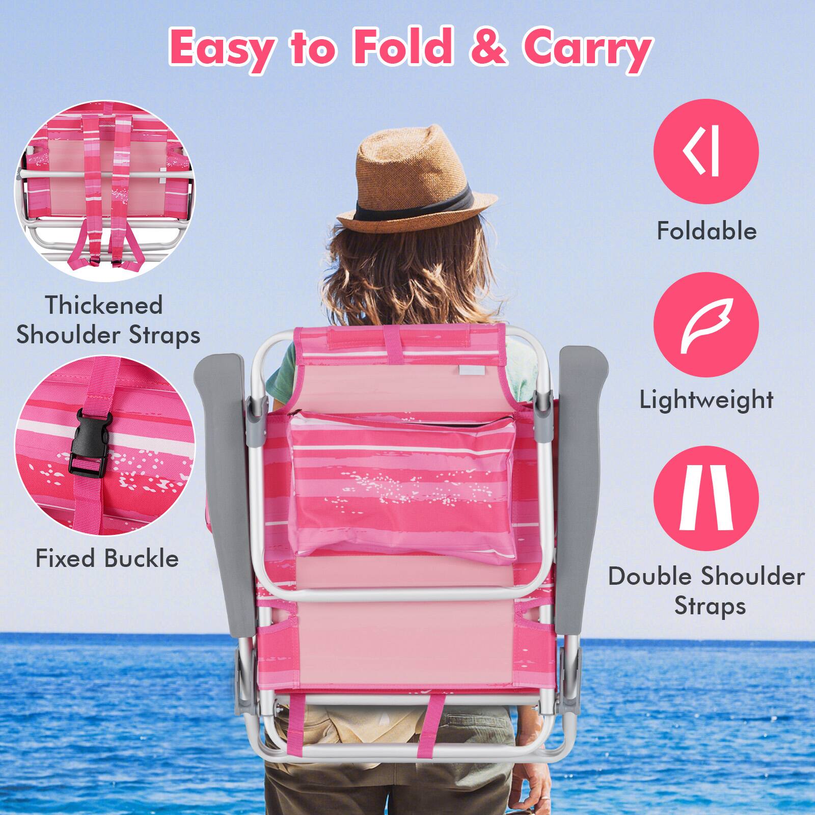 Easy to Fold & Carry

- Thickened Shoulder Straps
- Fixed Buckle
- Foldable
- Lightweight
- Double Shoulder Straps