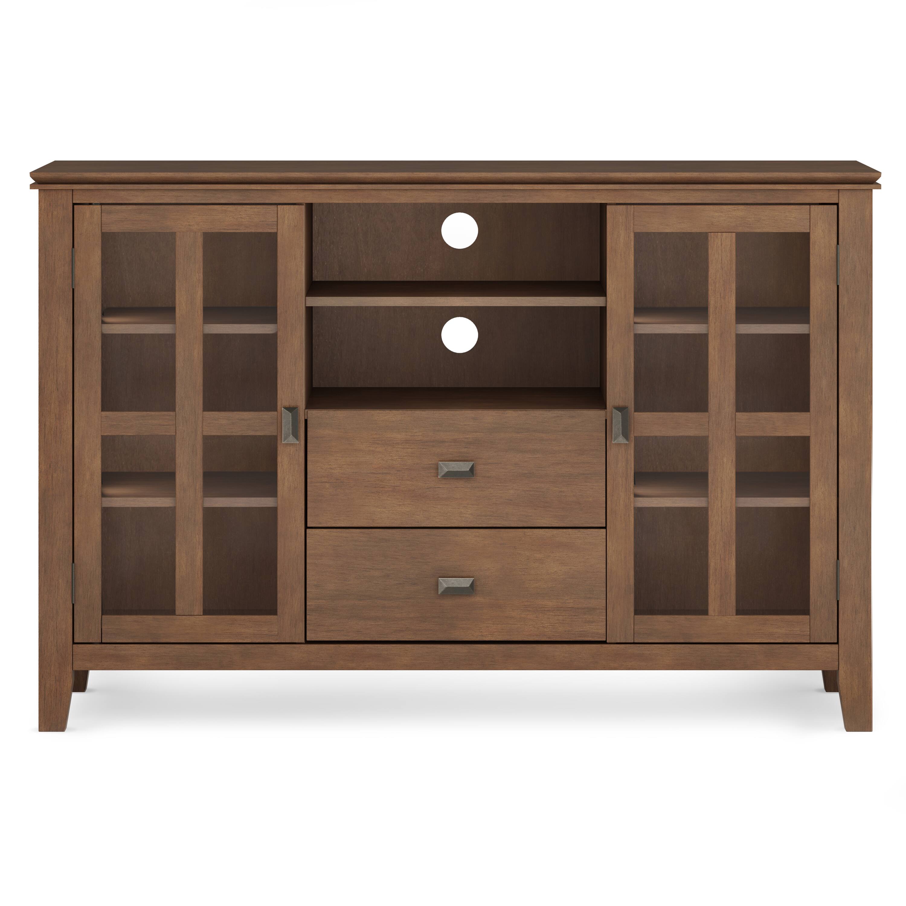 Alt View 7. Simpli Home - Artisan SOLID WOOD Tall TV Media Stand in Rustic Natural Aged Brown For TVs up to 60 inches - Rustic Natural Aged Brown.