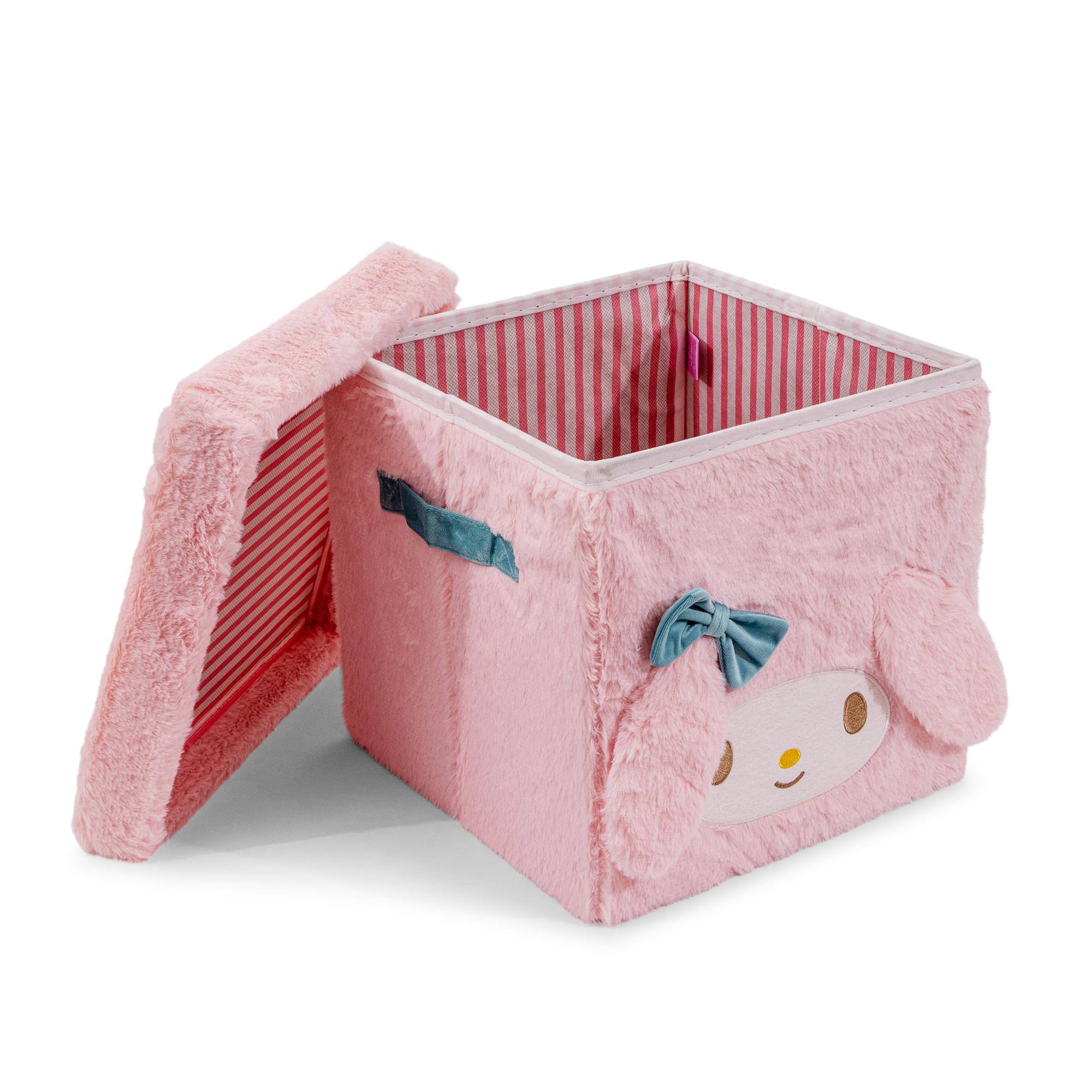 Ukonic Sanrio My Melody 13 Inch Plush Storage Bin With Lid Pink
