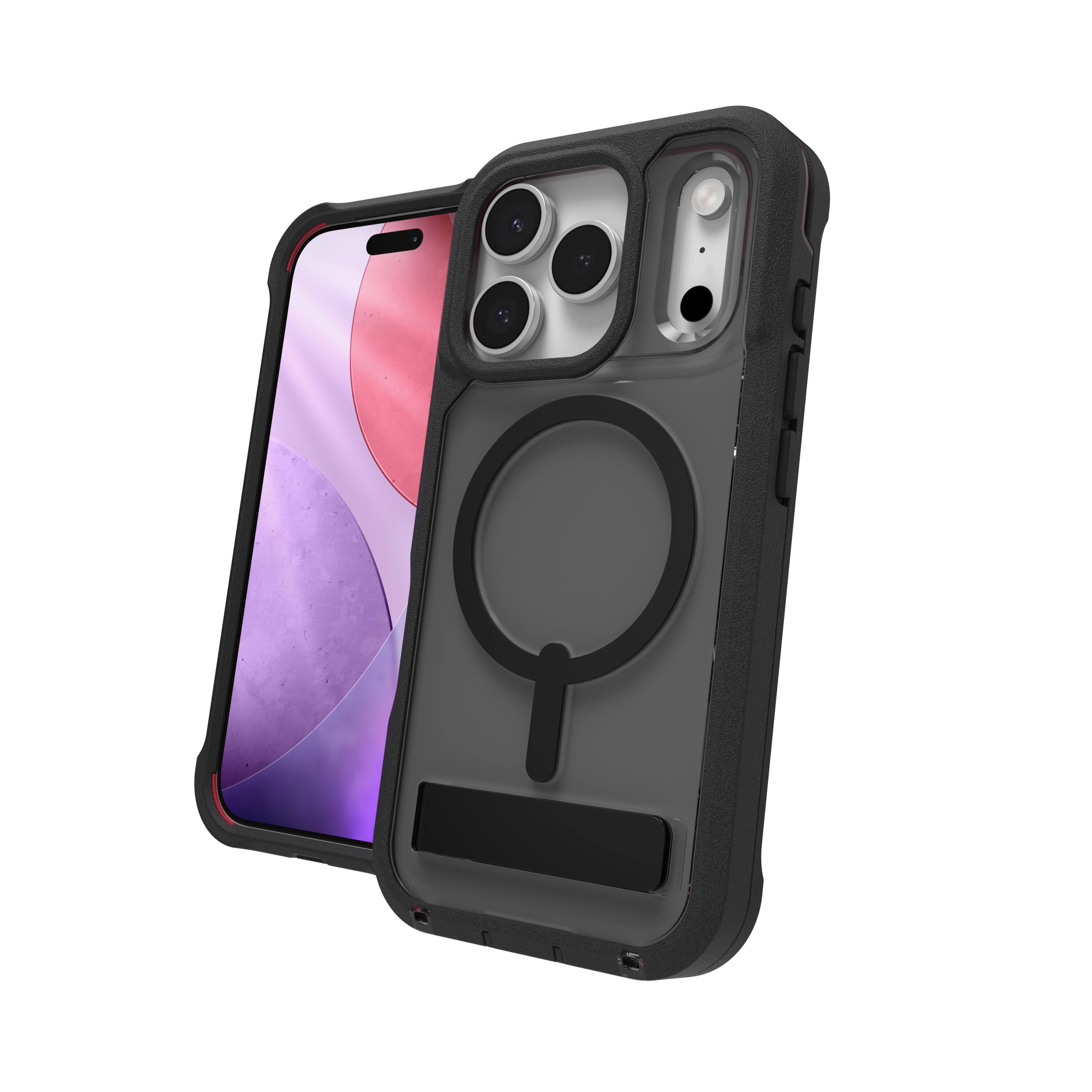 Alt View 7. ZAGG - Rainier Snap with Kickstand for Apple iPhone 17 Pro - Smoke Black.