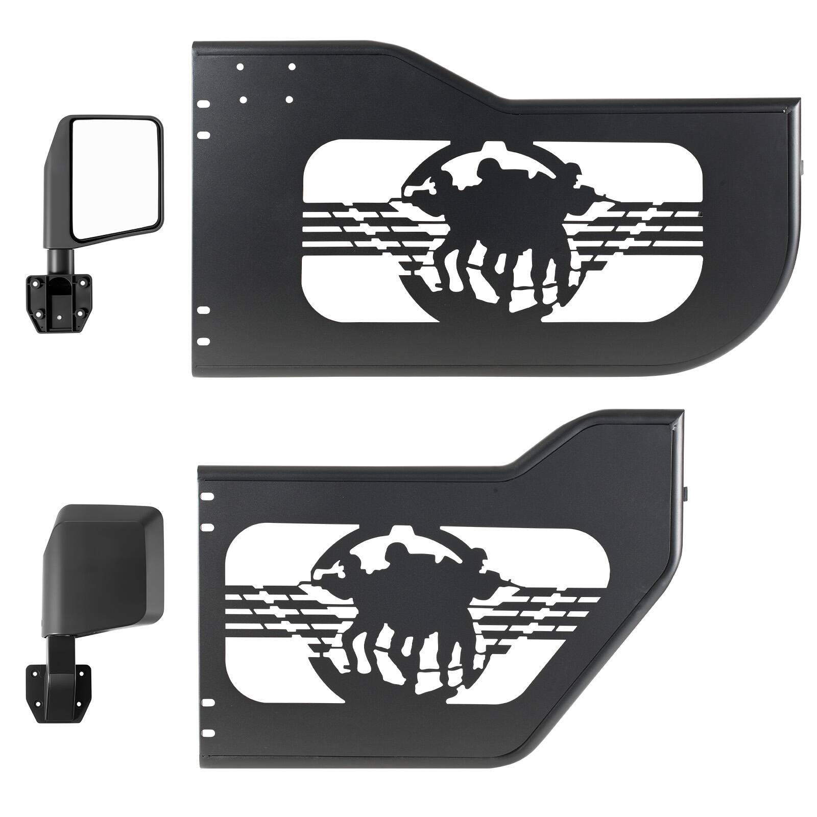 Alt View 5. VEVOR - Jeep Tube Doors, 4-Door, Fit for 2018-2026 Jeep Wrangler JL & 2020-2026 Gladiator JT, Soldier Pattern Off Road Front - Black.