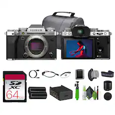 FUJIFILM X-T5
- 64 GB SD XC Card
- Battery
- Charger
- USB Cable
- Cleaning Kit
- Lens Hood
- Camera Bag
- Tripod
- Other Accessories
