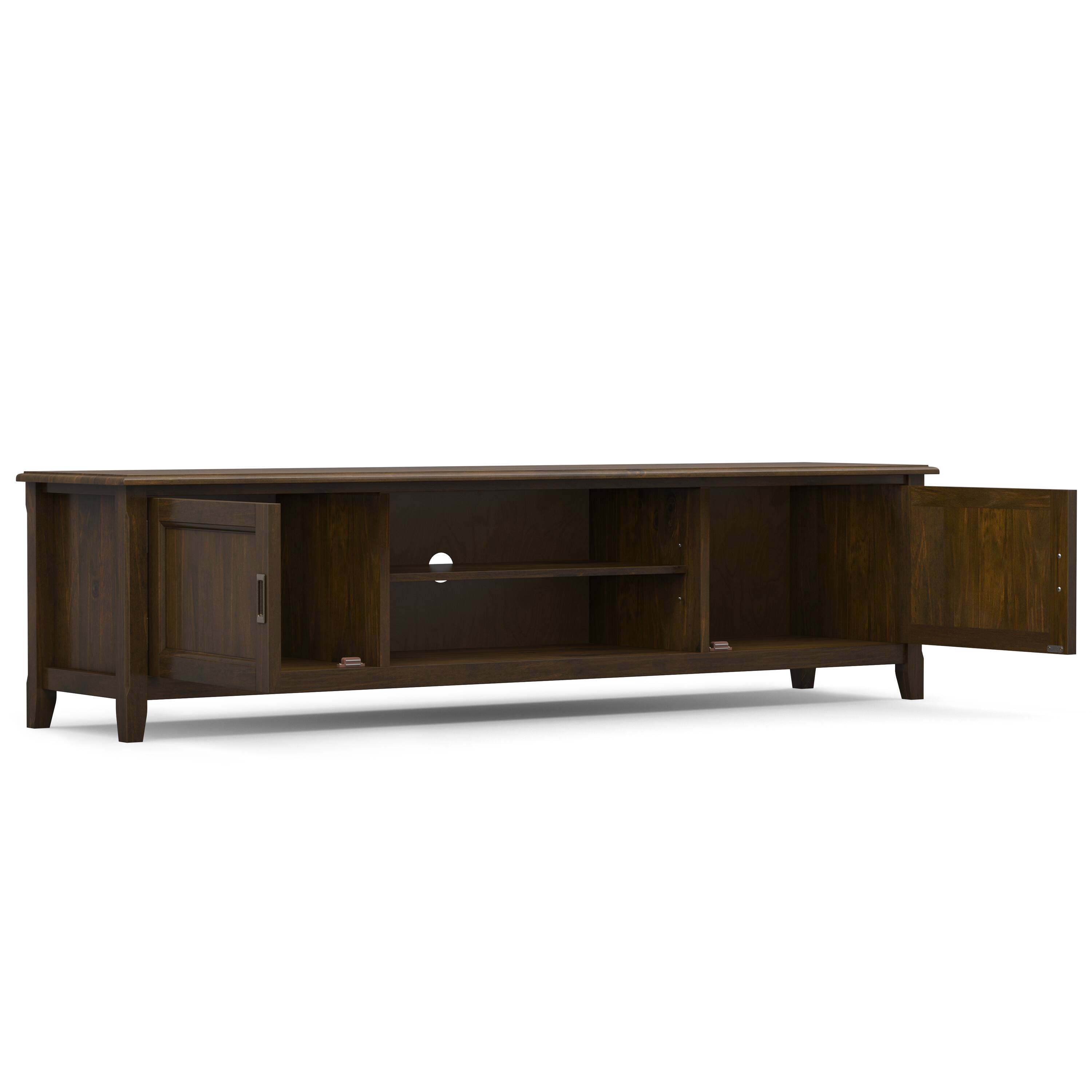 Back. Simpli Home - Burlington SOLID WOOD 72 inch Wide Transitional TV Media Stand in Mahogany Brown  For TVs up to 80 inches - Mahogany Brown.
