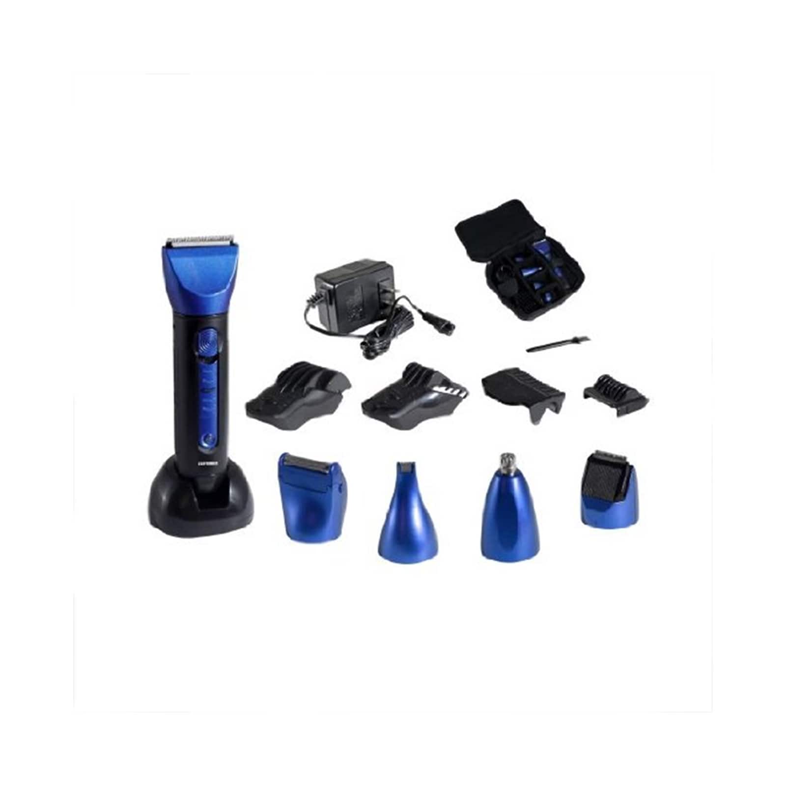 15 Piece Wet/Dry Multi Use Clipper and Trimmer, Blue/Black by Optimus