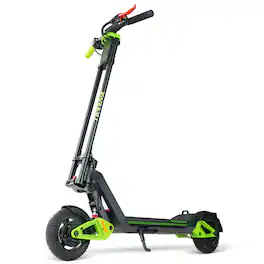 Electric Scooter for Teens & Adults – 15.5 MPH Top Speed, 12.4 Mile Range – Madd Gear Terra-X Foldable with Suspension - BLACK/GREEN