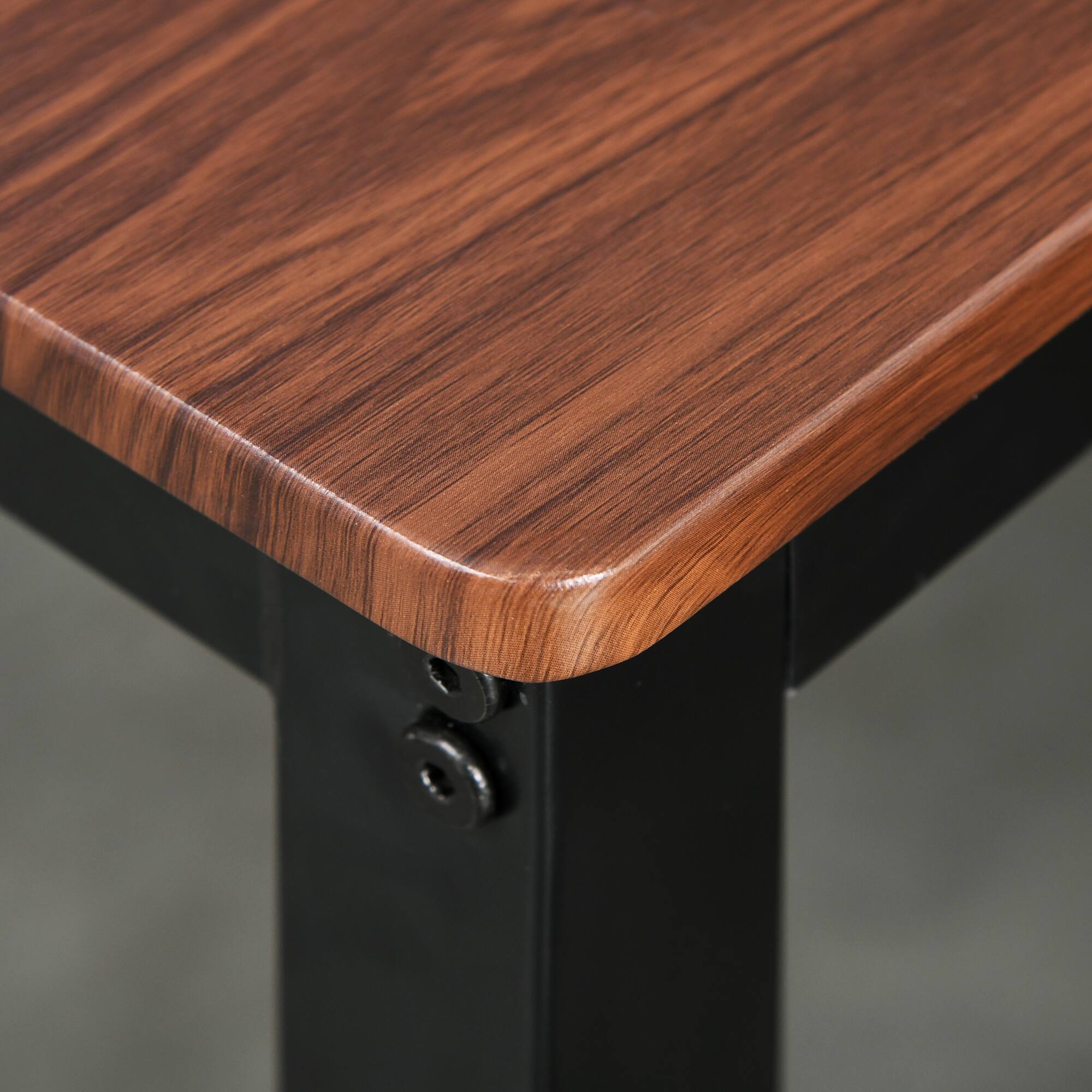 Alt View 8. Homcom - Industrial 4 Piece Dining Room Table Set with Bench Wooden Kitchen Table and Chairs w/ Storage Rack for Kitchen, Dinette - brown.