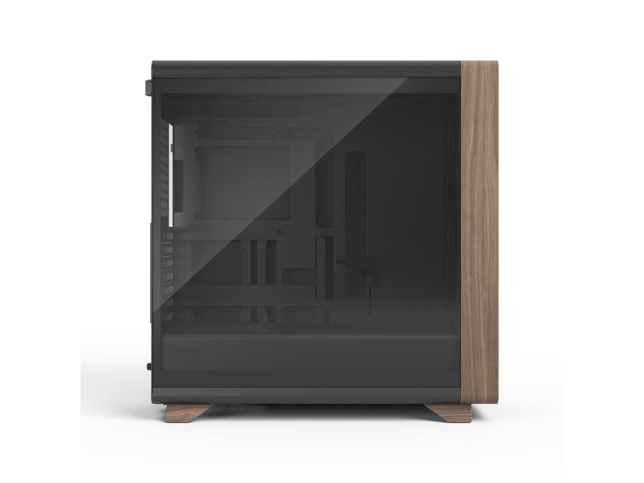 Alt View 2. Fractal Design - Fractal Design Summit Black TG Walnut PC Case - Tempered Glass, 3 Fans, ATX/E-ATX/mATX/ITX Support - Black.
