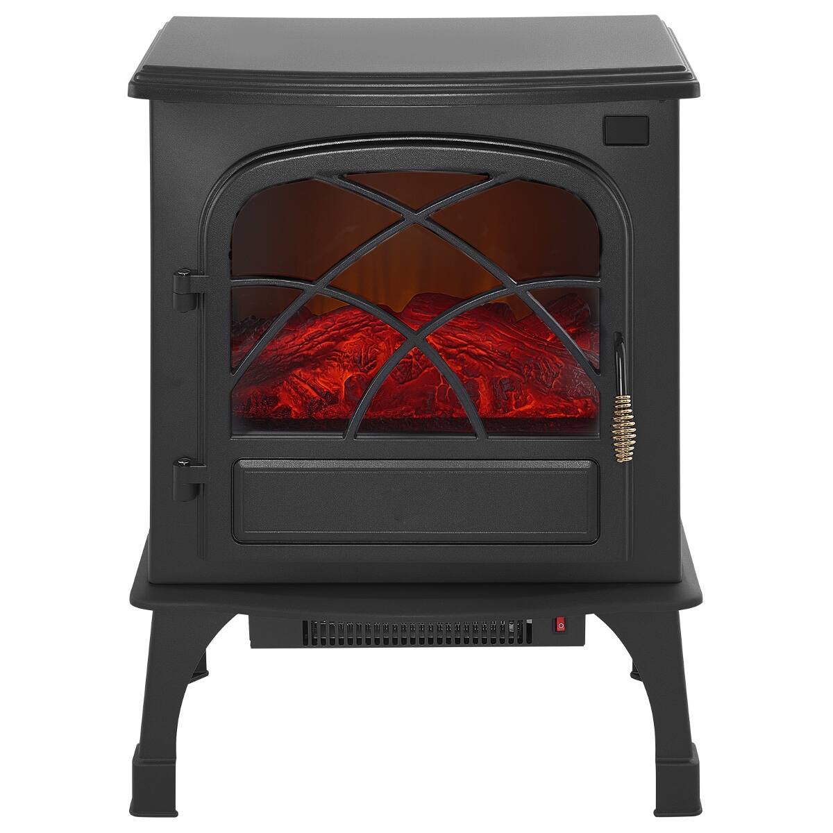 Alt View 5. Loheer - Loheer 25.5 inch freestanding electric fireplace 1500W electric fireplace heater with remote Black - Black.