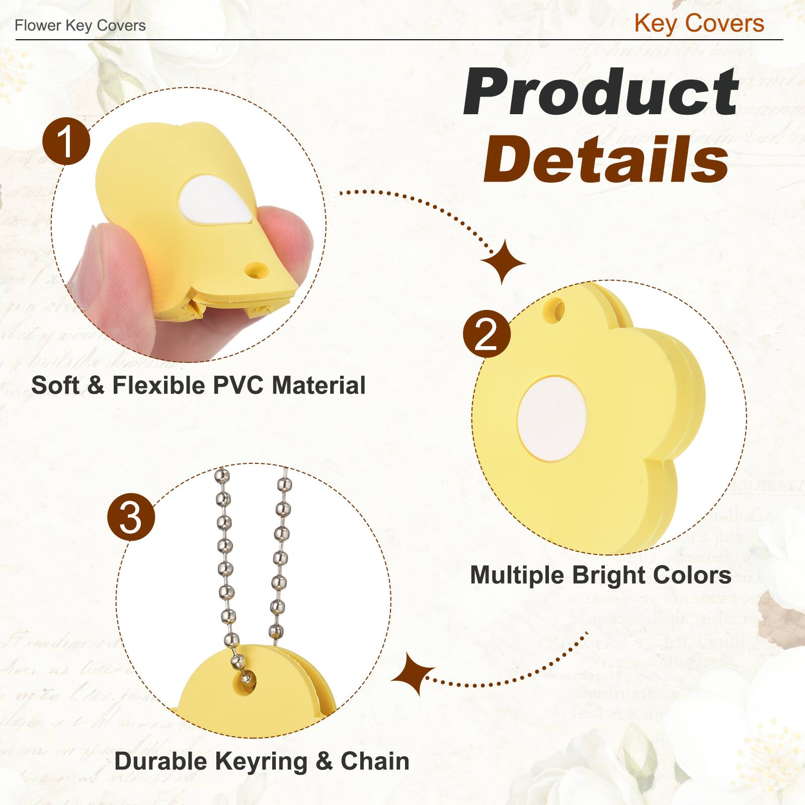 Flower Key Covers

Key Covers

Product Details

1. Soft & Flexible PVC Material
2. Multiple Bright Colors
3. Durable Keyring & Chain