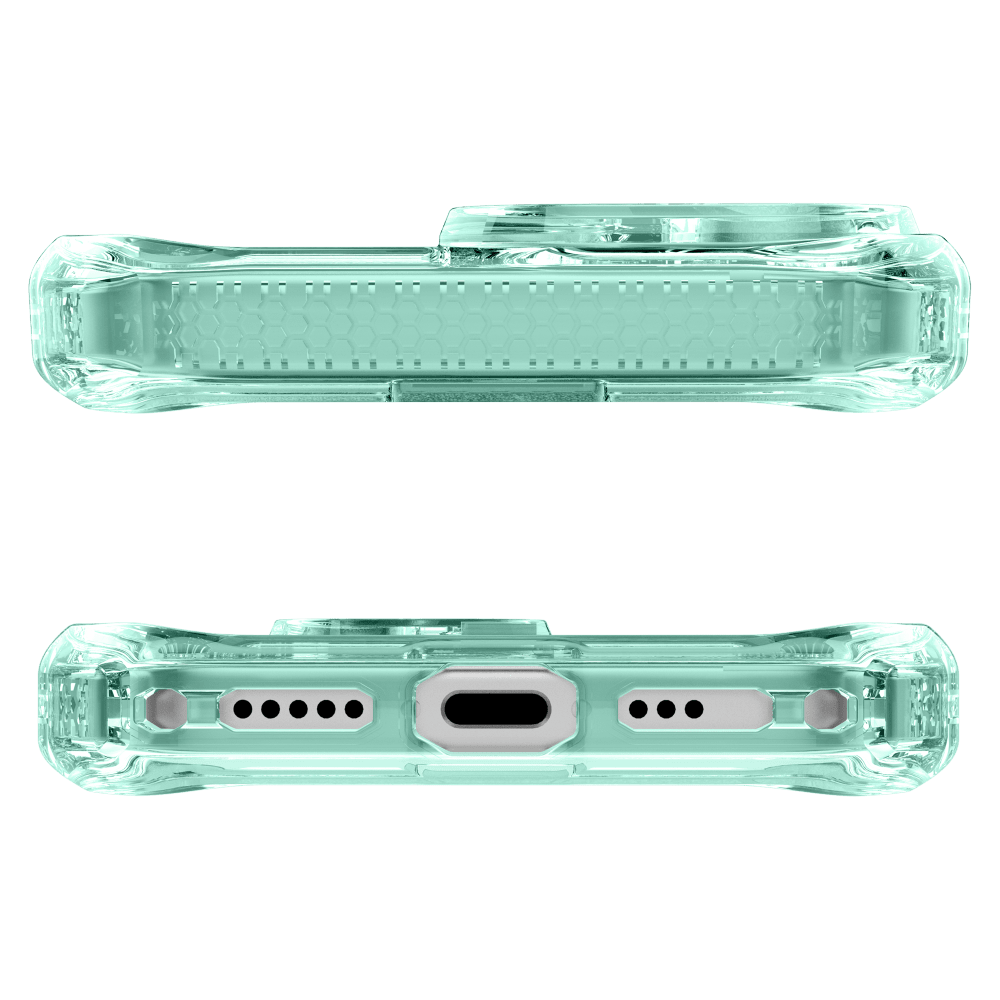 Alt View 2. Itskins - HYBRID R // VAPOR MagSafe Case for Apple iPhone 17 - Light Green.