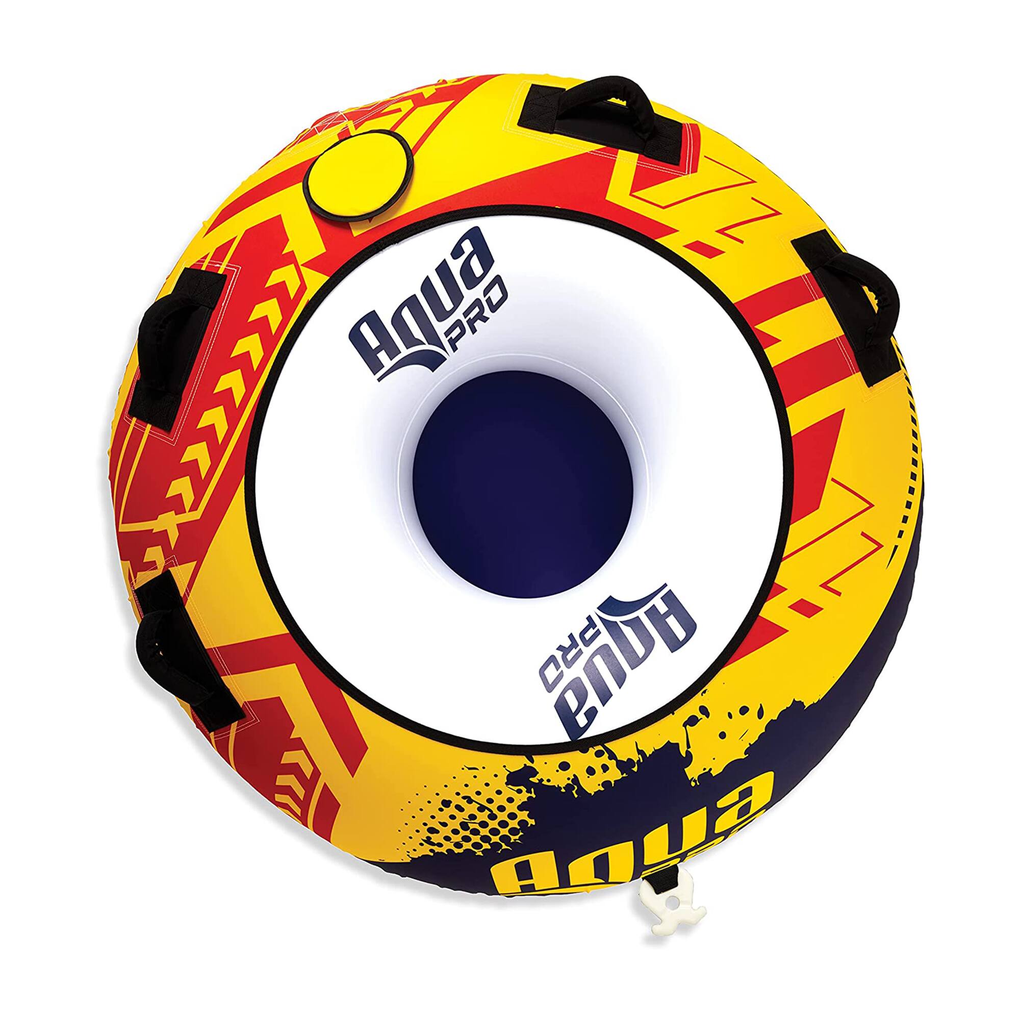AquaPro - 50 In Heavy Duty Nylon Deck Style Towable 1 Person Rider, Yellow and Red - 1 Rider 50 Sit-in Tube Yellow/Red price history on PriceWatchPro