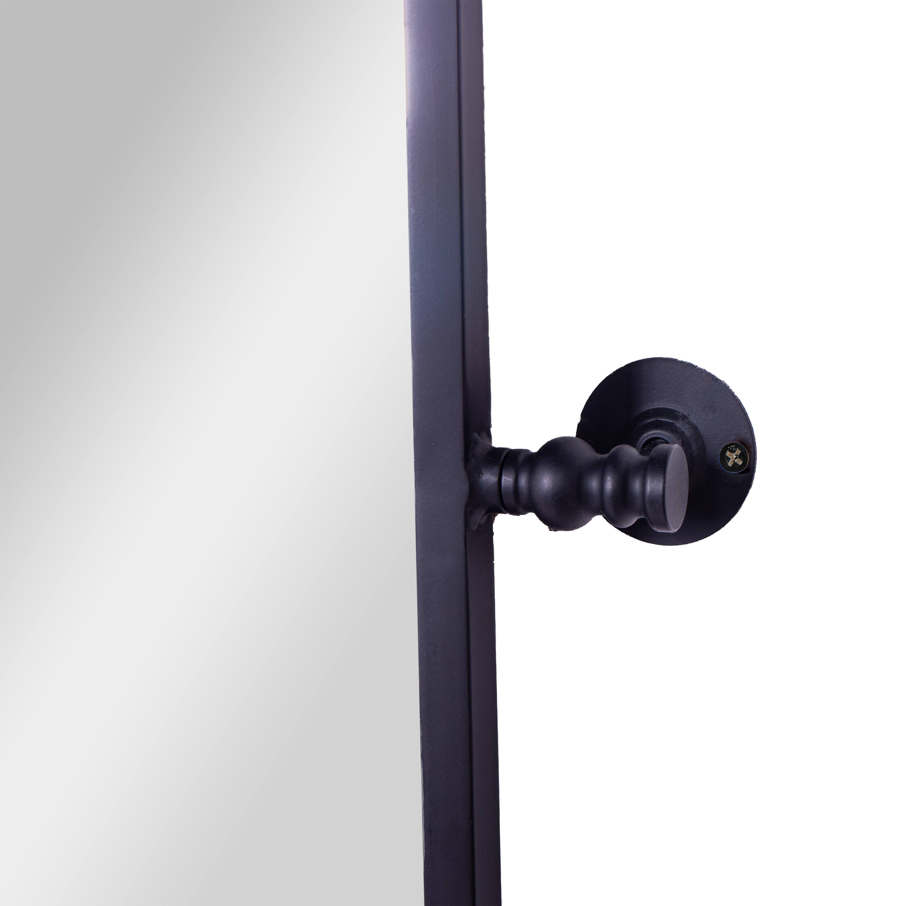 Alt View 9. Emma + Oliver - Mason Pivot Wall Mirror with Slim Frame and Silver Backed Glass for Clarity for Bathrooms - Black.