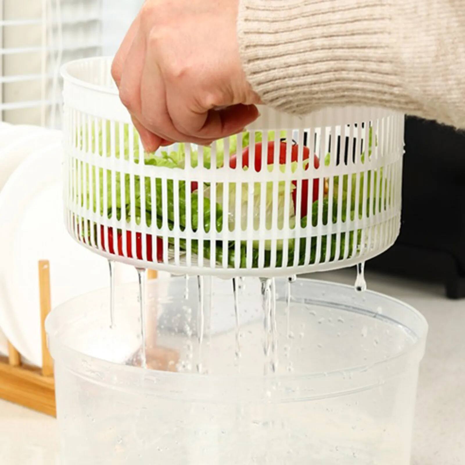 Alt View 5. Malletson - 3.8L Salad Vegetable Washer Spinner Compost Prep Spinner - Wash, Drain & Dry Organic Waste Efficiently.