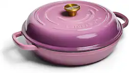 Larder & Vine - 3.6 qt Enameled Cast Iron Braiser with Lid - Grappa