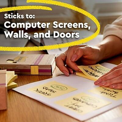 Sticks to:  
Computer Screens, Walls, and Doors