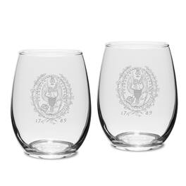 Jardine - Georgetown Hoyas 2-Piece 15oz. Stemless Wine Glass Set - Multicolor