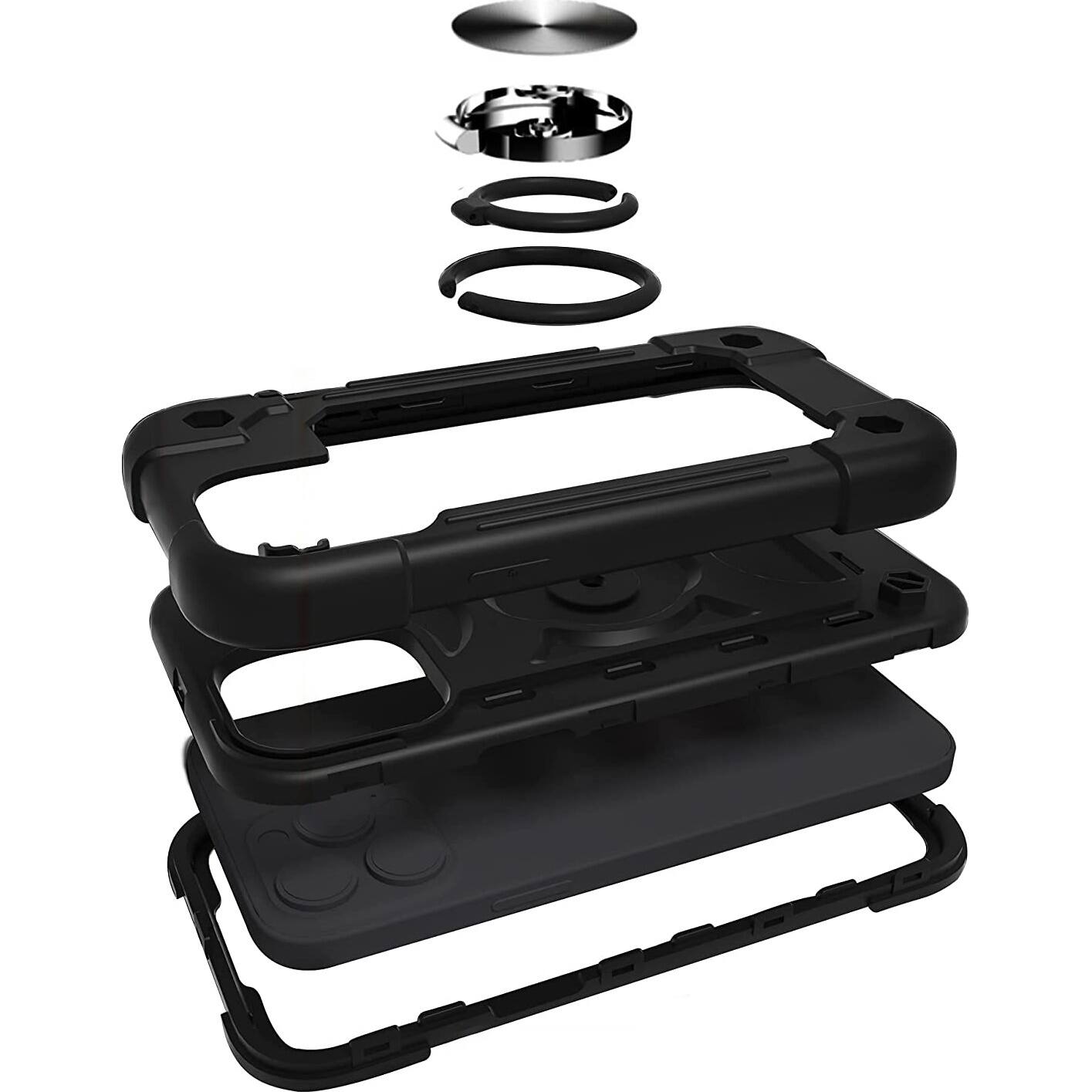Alt View 11. SaharaCase - DualShock Series Case for Apple iPhone 14 Pro Max - Black.