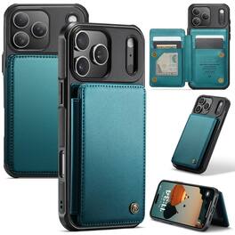 UUCOVER - Wallet Case for Apple iPhone 17 Pro Max with Magnetic RFID Card Holder Slots, Shockproof PU Leather Flip Kickstand Cover - Blue