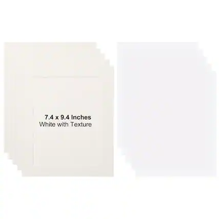 7.4 x 9.4 Inches
White with Texture