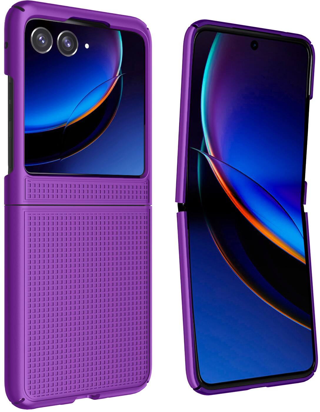 Alt View 9. Nakedcellphone - Slim Case for Motorola RAZR+ 2023 (RAZR PLUS) - Purple.