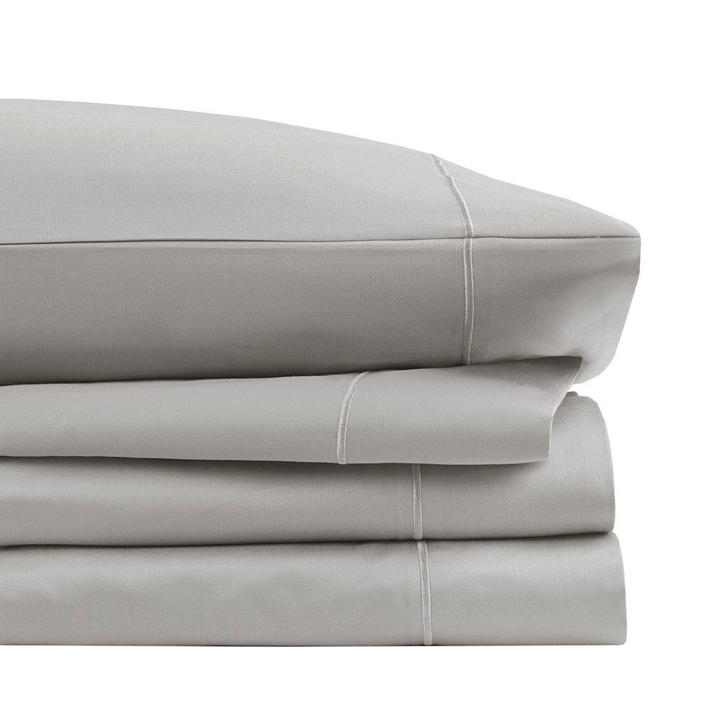 Alt View 2. Gracie Mills - Gracie Mills Noelia 600 Thread Count Cotton Sheet Set - Light Grey.