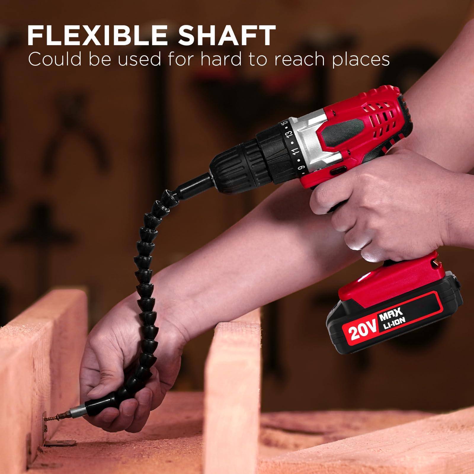 FLEXIBLE SHAFT  
Could be used for hard to reach places  

MAX 20V LI-ION
