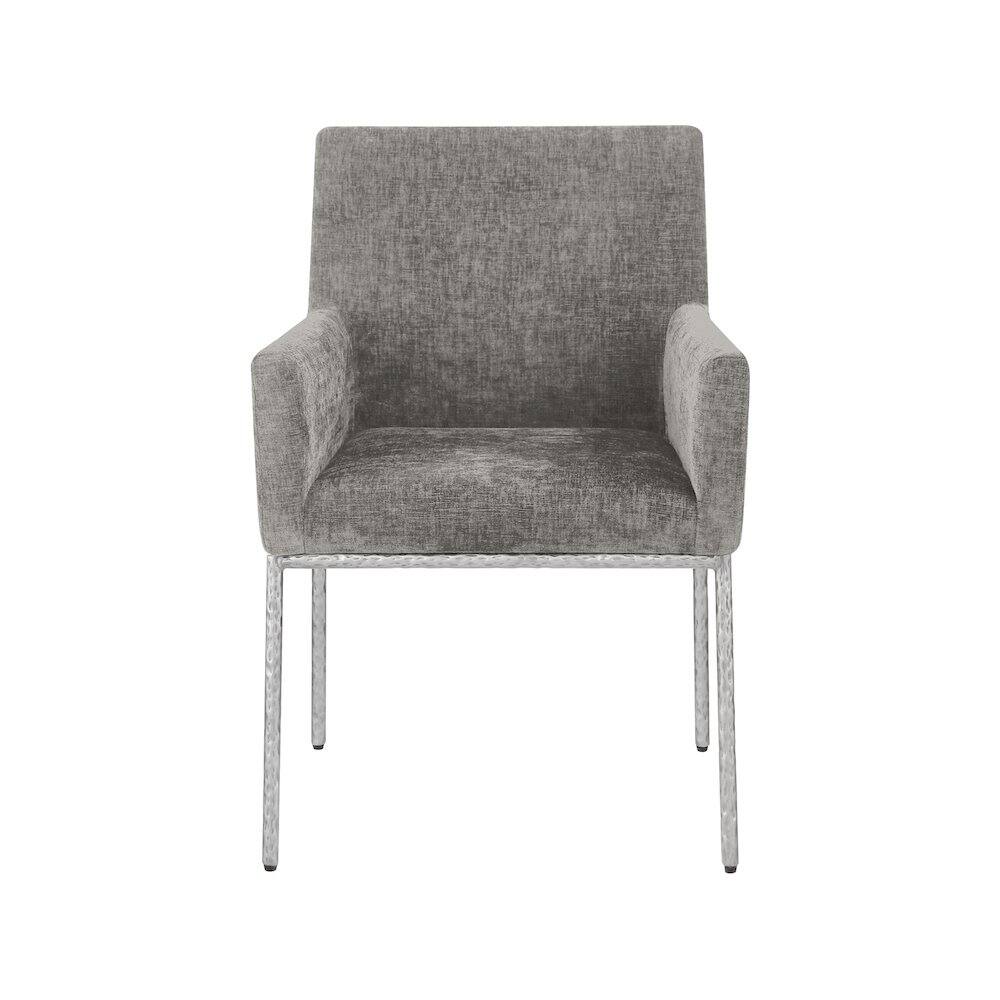 Alt View 2. Meridian Furniture - Reeves Grey Chenille Fabric Dining Chair, Set of 2 - Grey.