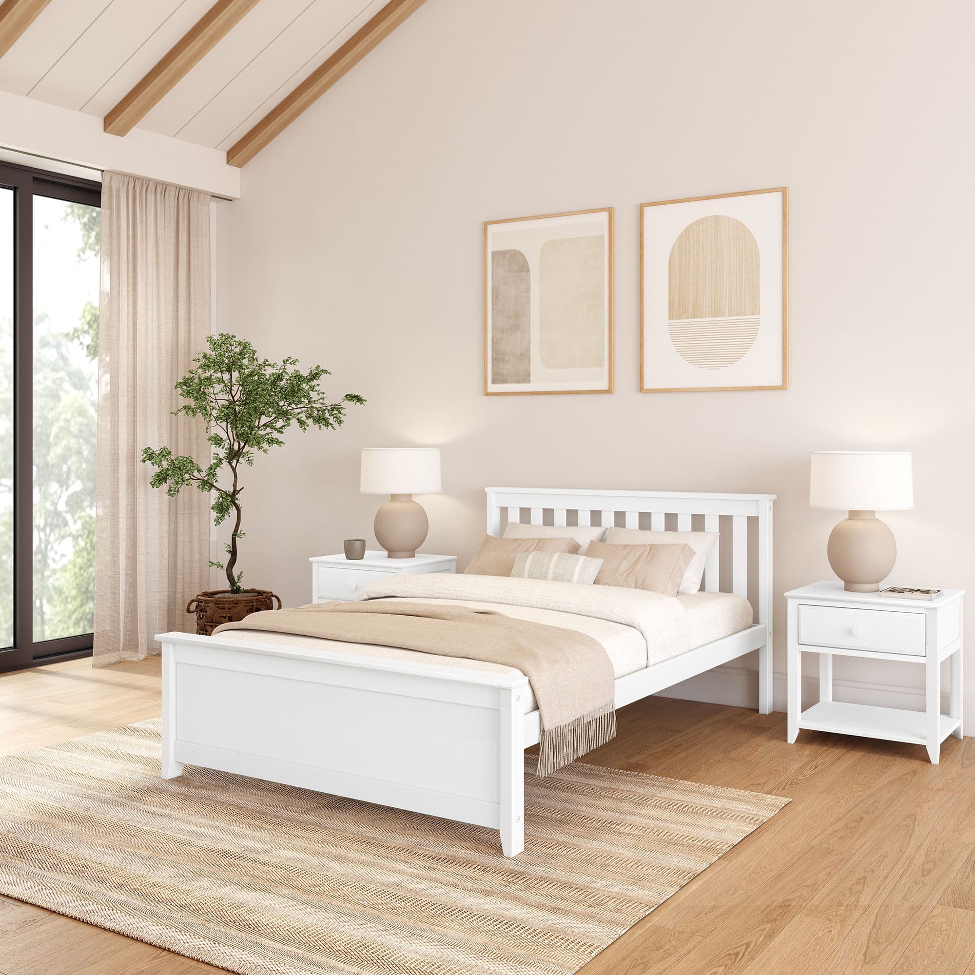 Plank+Beam - Full Bed, White - White