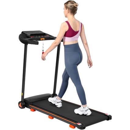 Front. Chery Life - 2.5HP Quiet Folding Treadmill with Heart Rate Sensor USB Charge Station - Black.