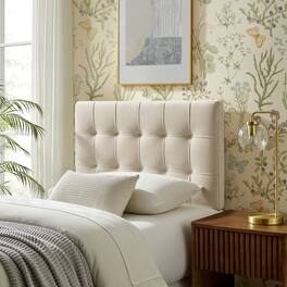 Lily Biscuit Tufted Performance Velvet Headboard by Modway - Alabaster