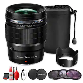 Bundle - OM System - M.Zuiko Digital ED 17mm f/1.2 PRO Lens Micro Four Thirds() - Black
